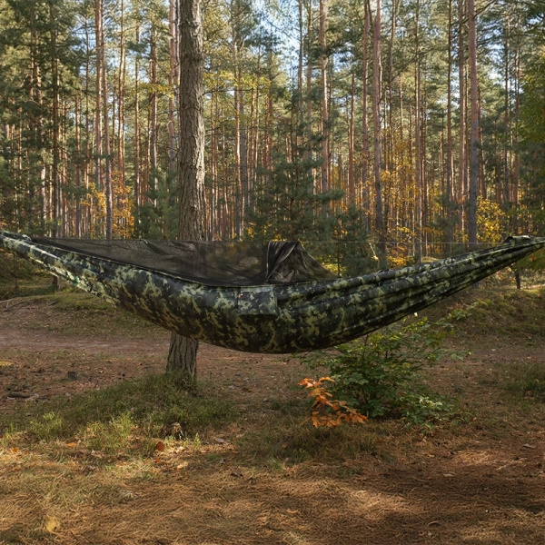 Hamak Lekki Turystyczny Ważka V1 + Moskitiera Pocket TigerWood Camo