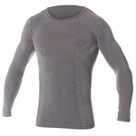 Koszulka Męska Z Długim Rękawem Comfort Wool Merino Brubeck Ciemnoszara (LS11600)