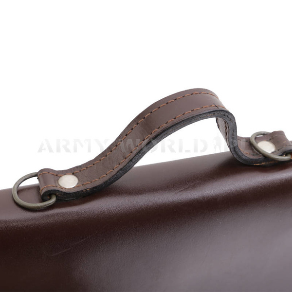 Torba Polowa Wojskowa Raportówka Skórzana Brązowa Oryginał Demobil II Gatunek