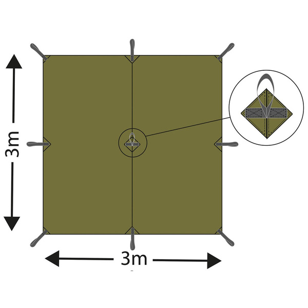 Tarp Ripstop 3x3 m MFH Flecktarn (32440V)