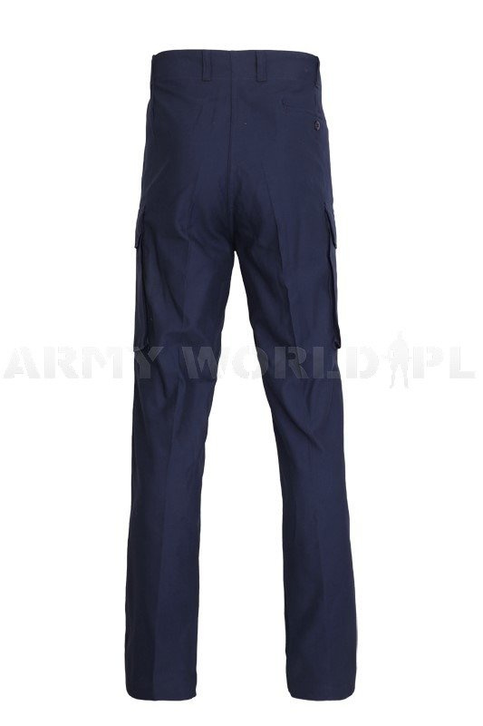 Military Trousers Flame Retendant German Cargo Pants Bundeswehr Dark Blue Original Demobil Used 5386