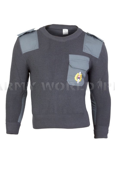 Slovakia Military Sweater Woolen Grey With a Badge Original Military Surplus New 