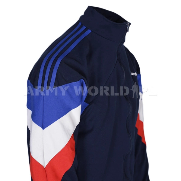 Bluza Dresowa ADIDAS W Paski Granatowa Oryginał Demobil BDB