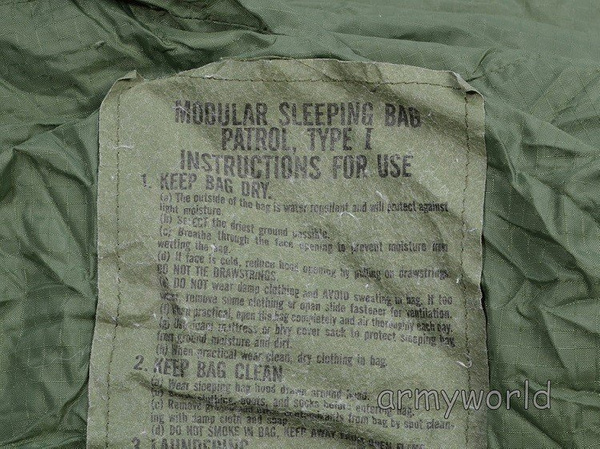 Śpiwór Modułowy Patrol Type I Us Army Olive Demobil DB