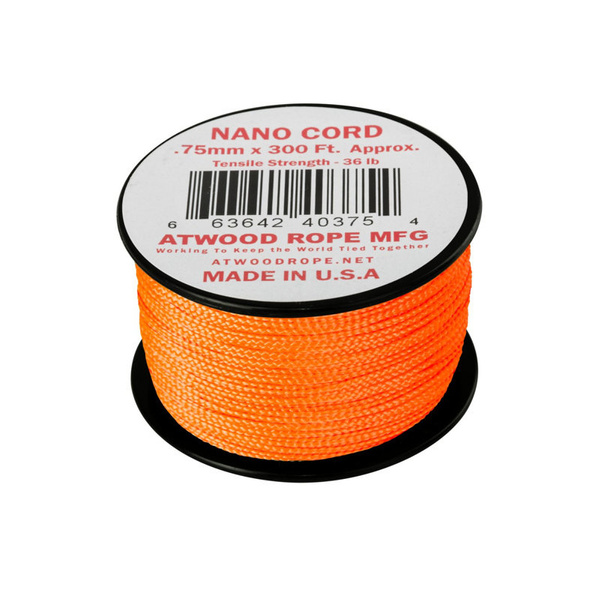 Linka Nano Cord (300ft) Atwood Rope MFG Neon Orange (CD-NC3-NL-0P)