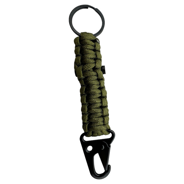 Brelok Z Karabińczykiem Paracord + Krzesiwo JB Tacticals Zielony
