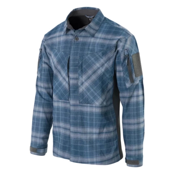Tactical Shirt MBDU Flannel® Long Sleeve Helikon-Tex Western Blue Plaid (KO-MBD-PN-2P)