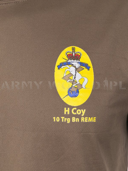 T-shirt Termoaktywny Coolmax Z Naklejka REME Brąz Oryginał Demobil DB
