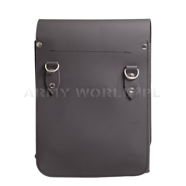 Polish Army Officer's Bag Leather Black 984/MON Black Original Used Very Good
