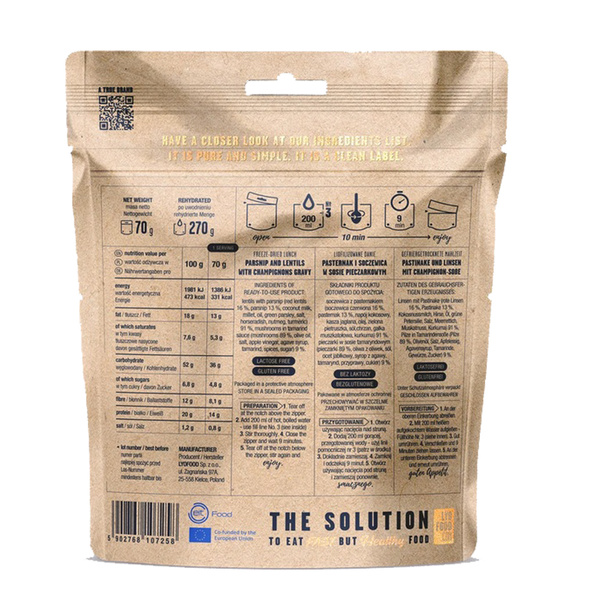 Liofilizowany Pasternak I Soczewica W Sosie Pieczarkowym LYOFOOD 270 g 