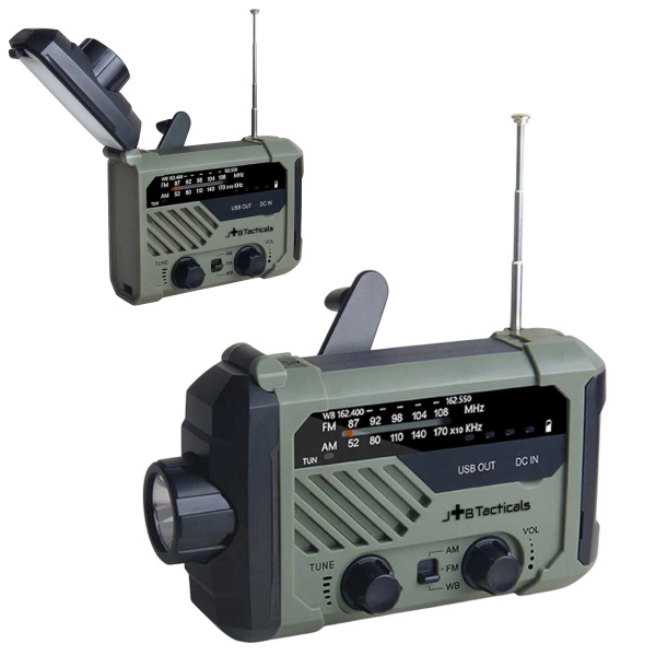 Radio Awaryjne Solarne z Latarką, Lampką LED i Powerbankiem JB Tacticals (JB-02)