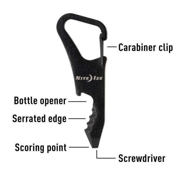 Karabińczyk z Zestawem Narzędzi DoohicKey ClipKey Tool Stalowy Nite Ize Czarny (KMTCK-01-R3)