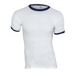 T-shirt Wojskowy Marynarski Holenderski Biały Z Lamówką Oryginał Nowy