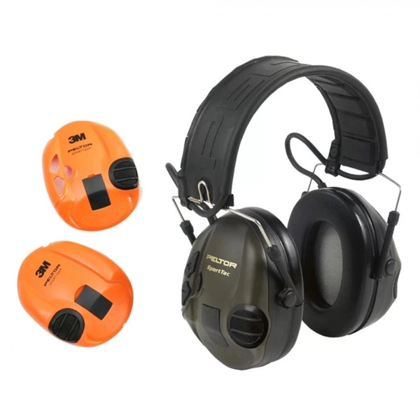 Ochronniki Słuchu Aktywne 3M Peltor SportTac Zielone/ Pomarańczowe (MT16H210F-478-GN)