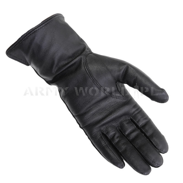 Dutch Military Leather Gloves Black Original New