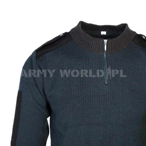 Sweter Wojskowy Z Zamkiem Vision Turkusowy Oryginał Demobil BDB