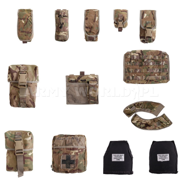 Tactical Modular Vest Cover Body Armour OSPREY MK4 MTP British + Pouches Original Used