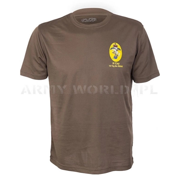 T-shirt Termoaktywny Coolmax Z Naklejka REME Brąz Oryginał Demobil DB