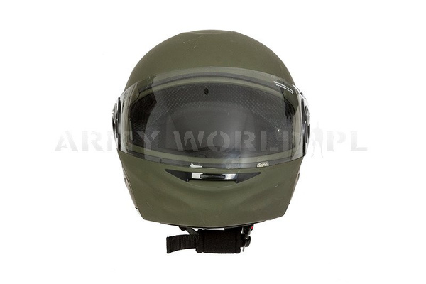 Kask Motocyklowy Włoski Otwierany Model II Olive Oryginał Demobil 