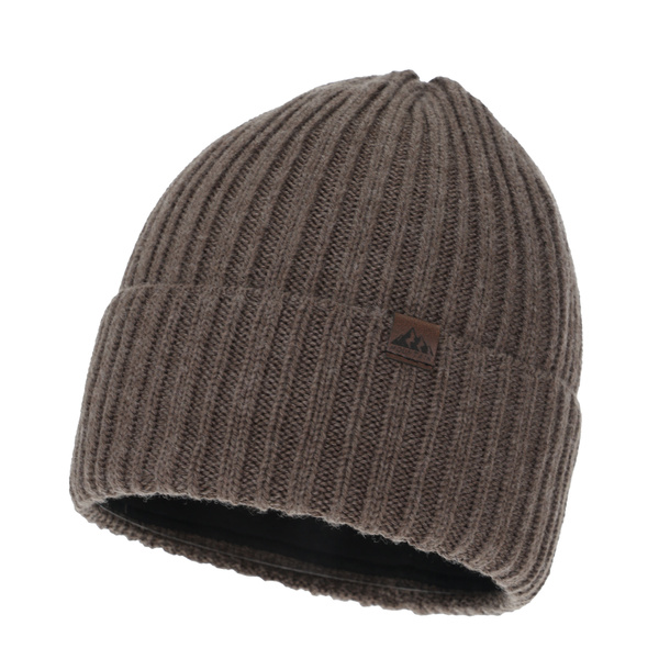 Czapka Zimowa Wełniana Merino Huno Agbo Beżowa