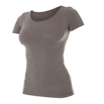 Women's T-shirt Comfort Wool Merino Brubeck Grey