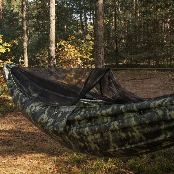 Hamak Lekki Turystyczny Ważka V1 + Moskitiera Pocket TigerWood Camo