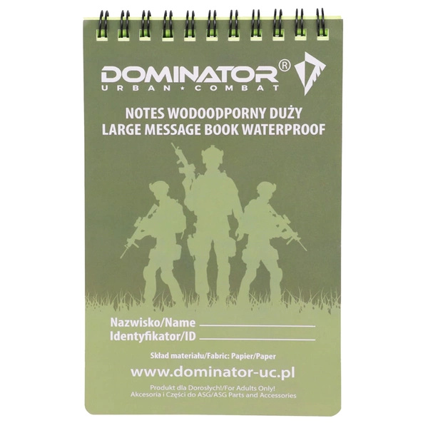 Notatnik Wodoodporny 15 x 10cm Dominator Olive