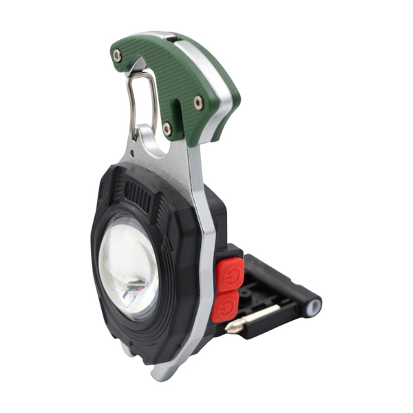 Lampka EDC COB z Pojedynczym Karabińczykiem 8w1 JB Tacticals Olive