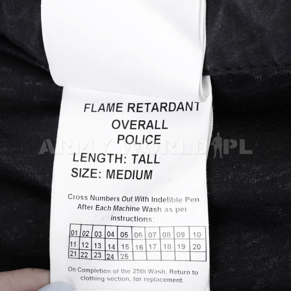 Kurtka Policyjna Ognioodporna Overall Czarna Oryginał Demobil BDB
