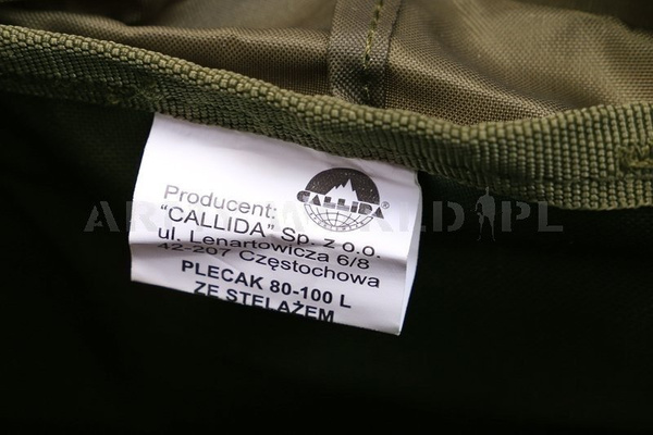 Plecak 80l Ze Stelażem Wewnętrznym 69/IWS 69/DKWS Callida Wojsk Specjalnych Olive Oryginał Nowy