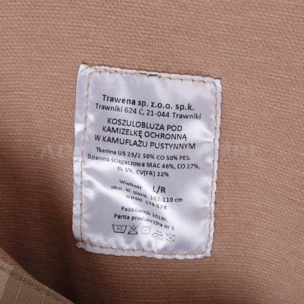 Koszula Taktyczna Pod Kamizelkę Combat Shirt Koszulobluza Kamuflaż Pustynny Oryginał Demobil BDB