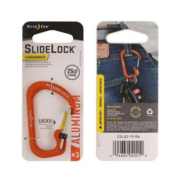 Karabinek SlideLock® Carabiner Aluminum #3 Nite Ize Pomarańczowy (CSLA3-19-R6)