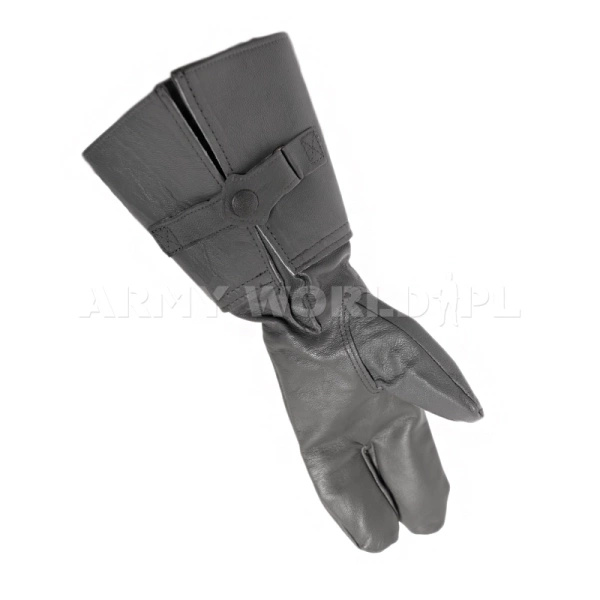Rękawice Wojskowe Łapki Trzypalczaste Bundeswehr Skórzane Szare Oryginał Nowe