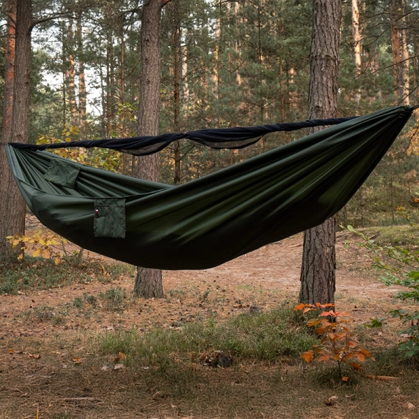 Hamak Lekki Turystyczny Ważka V1 Long + Moskitiera Double Zip TigerWood Green
