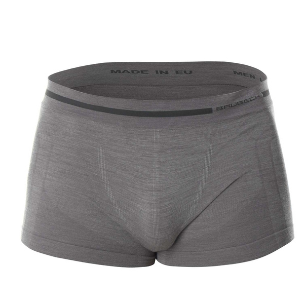 Men's Boxer Shorts Comfort Wool Merino Brubeck Dark Grey