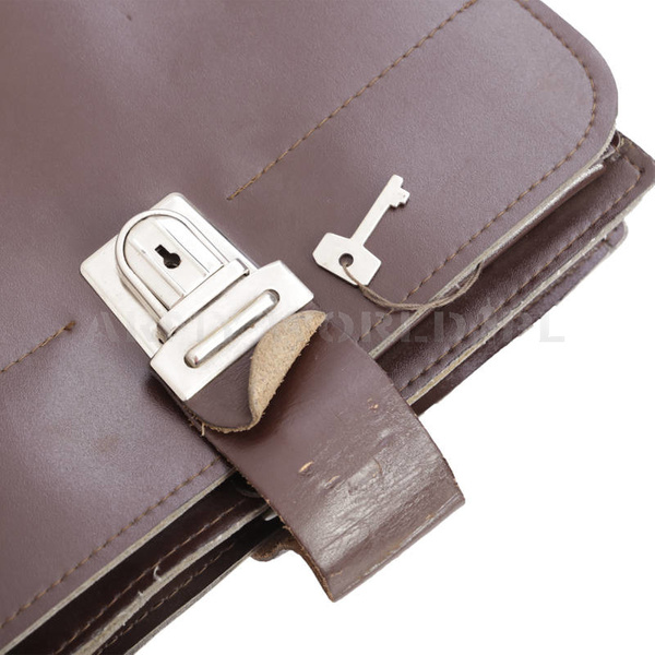 Torba Polowa Wojskowa Raportówka Skórzana Brązowa Oryginał Demobil II Gatunek