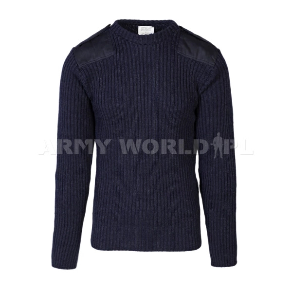 Sweter Wojskowy Brytyjski Jersey Granatowy Oryginał Demobil BDB