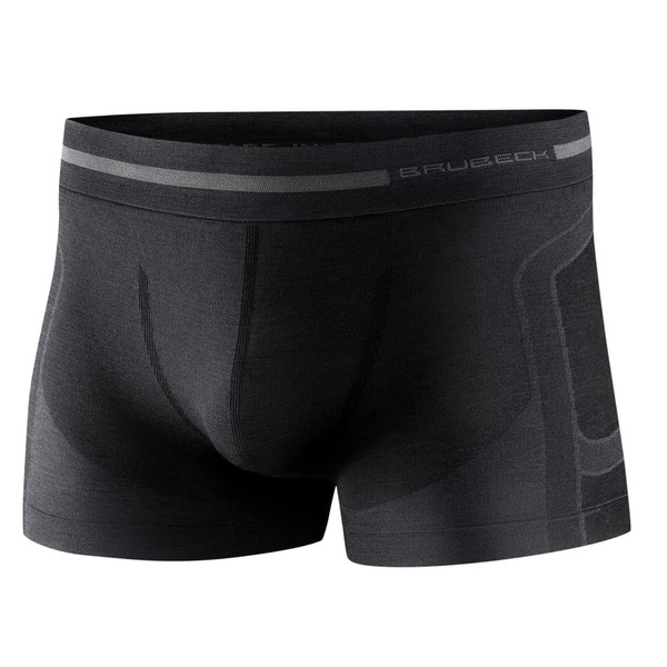 Men's Sports Boxers Comfort Wool Merino Brubeck Black