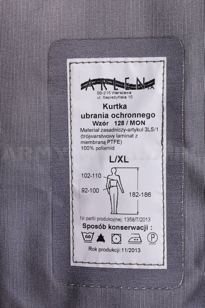 Kurtka Ochronna BEZ Polaru Wodoodporna Wzór 128/MON Oryginał Demobil