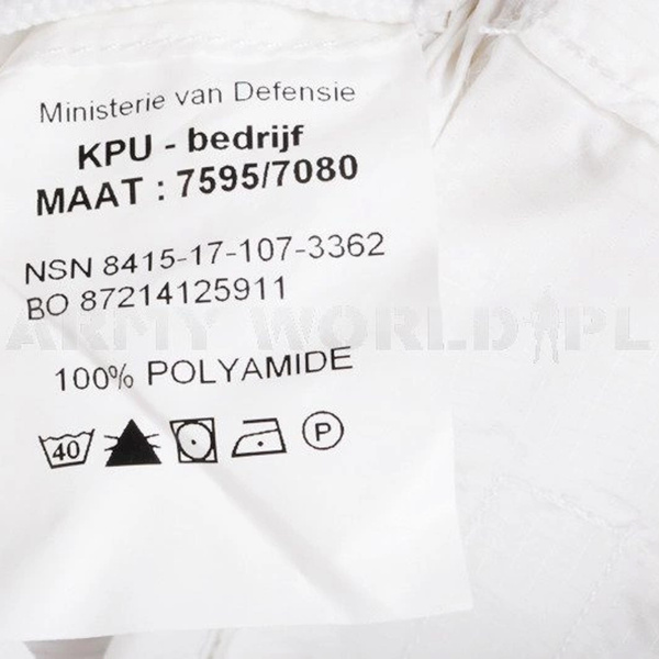 Spodnie Maskowanie Zimowe Holenderskie Białe Oryginał Demobil BDB
