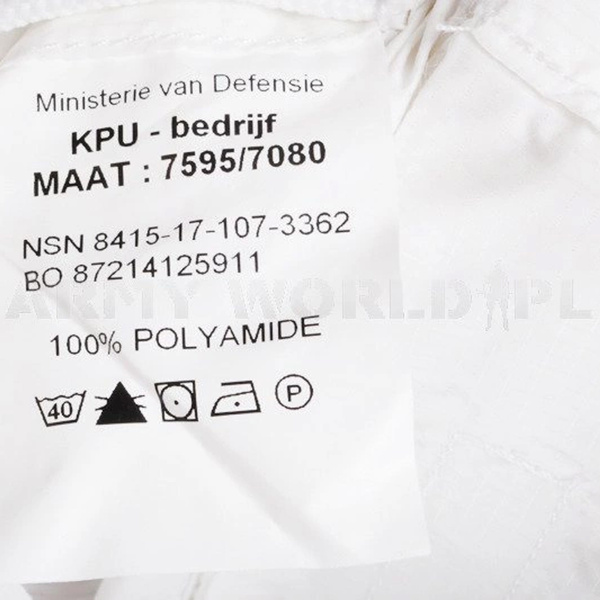 Spodnie Maskowanie Zimowe Holenderskie Białe Oryginał Nowe