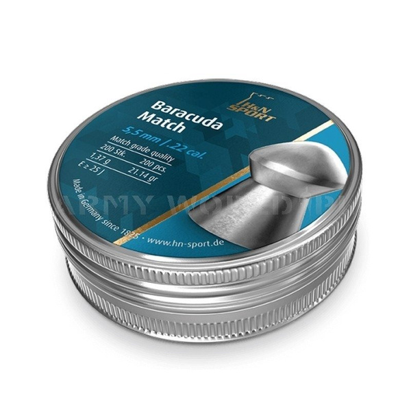 Airgun Pellets H&N Baracuda Match 5.51 mm .22 cal. 200 pcs.