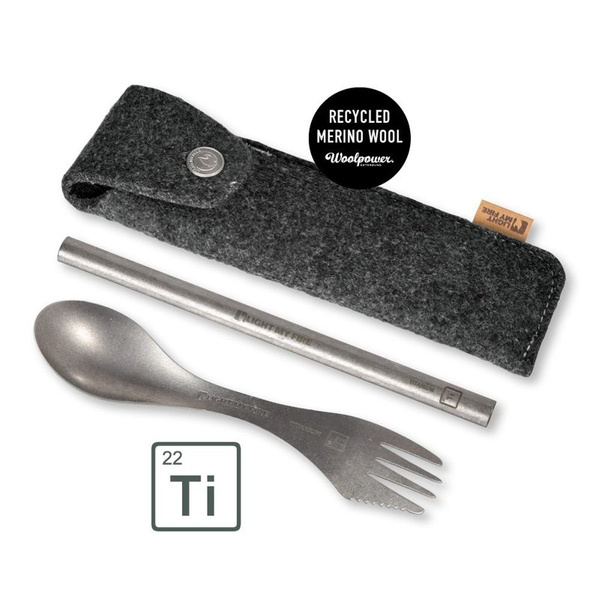 Niezbędnik Spork & STRAW Kit Titanium + Pokrowiec Light My Fire (4218301110)