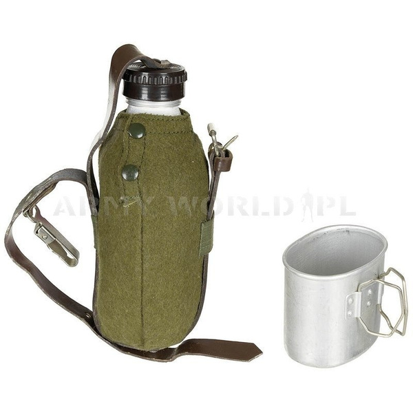 Military Canteen Romanian With Cup And Case Olive Original Used