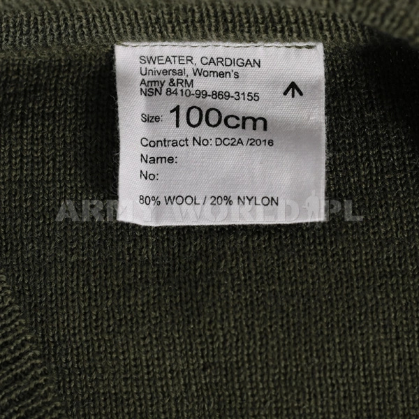 Sweter Rozpinany Brytyjski Damski Olive Oryginał Nowy