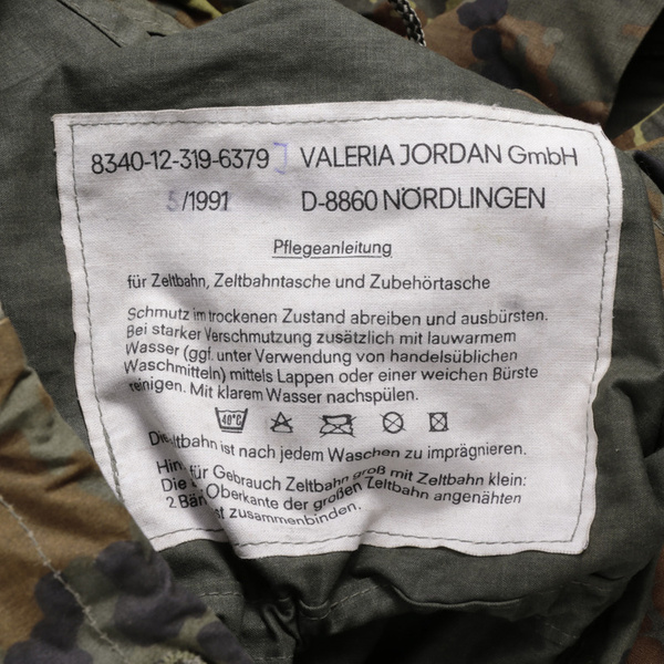 Pałatka Wojskowa Flecktarn Oryginał Bundeswehr z Kapturem + Śledzie Oryginał Demobil BDB