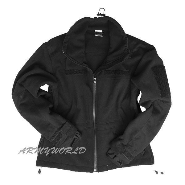 Military Fleece Jacket Windproof Mil-tec Black New