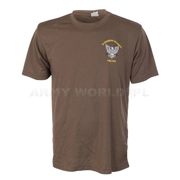 T-shirt Termoaktywny Coolmax Z Naszywką Engineer Regiment Brąz Oryginał Demobil DB
