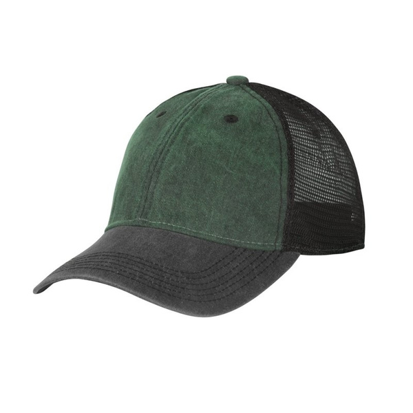 Cap Trucker Plain Helikon-Tex Washed Cotton Washed Dark Green / Washed Black C (CZ-PTC-CW-1F1CC)