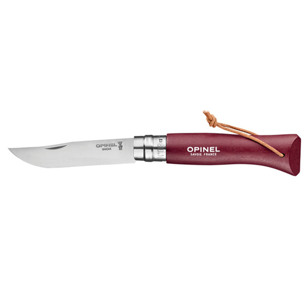 Nóż Składany OPINEL INOX Colorama N°8 Rzemień Burgundy (002213)